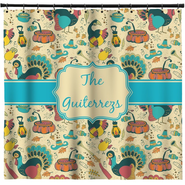 Custom Old Fashioned Thanksgiving Shower Curtain - 71" x 74" (Personalized)