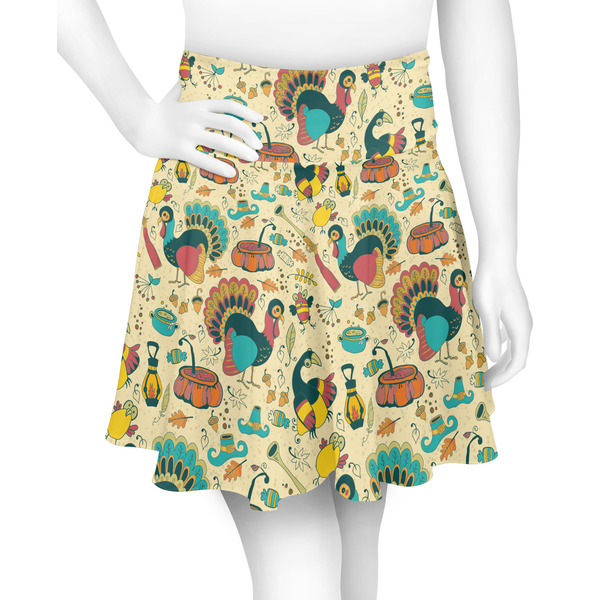 Custom Old Fashioned Thanksgiving Skater Skirt - X Small