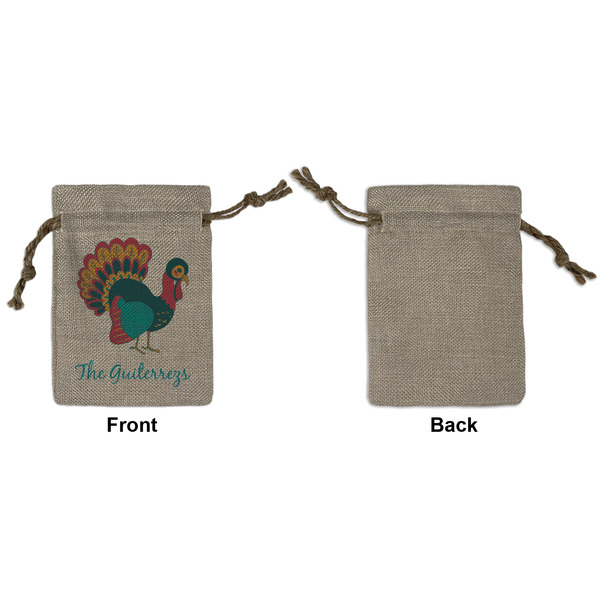 Old Fashioned Thanksgiving Small Burlap Gift Bag - Front Approval
