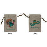 Old Fashioned Thanksgiving Small Burlap Gift Bag - Front & Back (Personalized)