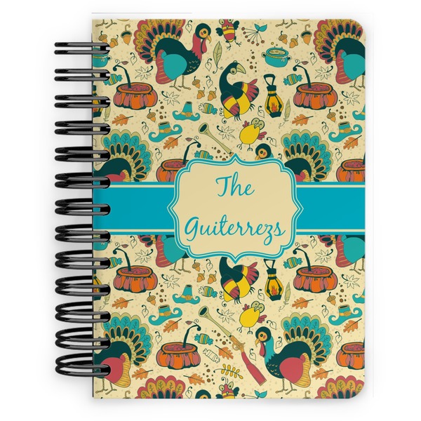 Custom Old Fashioned Thanksgiving Spiral Notebook - 5x7 w/ Name or Text