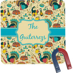 Old Fashioned Thanksgiving Square Fridge Magnet (Personalized)