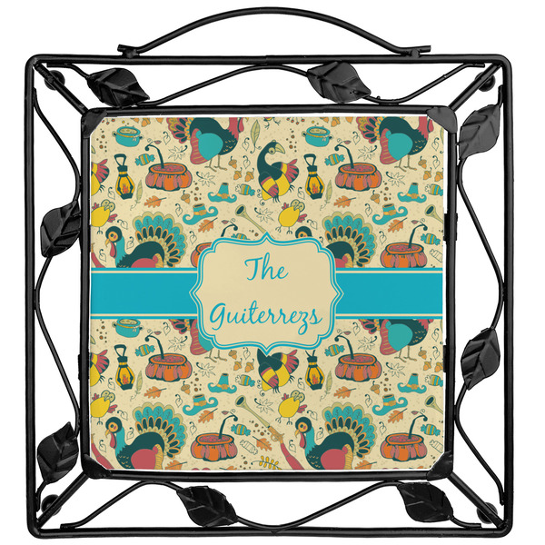 Custom Old Fashioned Thanksgiving Square Trivet (Personalized)