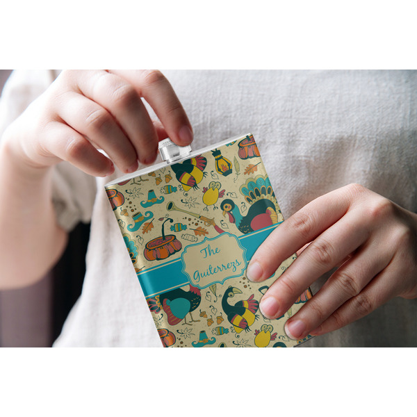 Old Fashioned Thanksgiving Stainless Steel Flask - LIFESTYLE 1