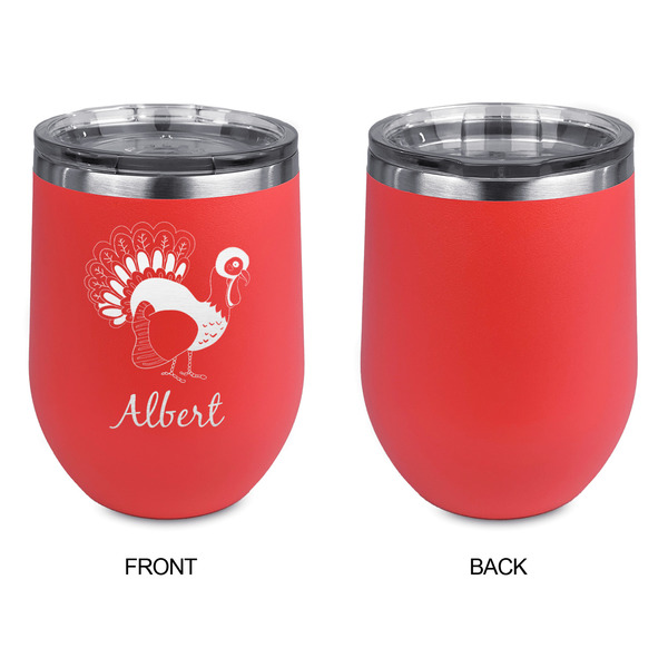 Old Fashioned Thanksgiving Stainless Wine Tumblers - Coral - Single Sided - Approval