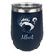 Old Fashioned Thanksgiving Stainless Wine Tumblers - Navy - Single Sided - Front