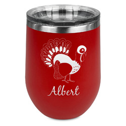 Old Fashioned Thanksgiving Stemless Stainless Steel Wine Tumbler - Red - Double Sided (Personalized)