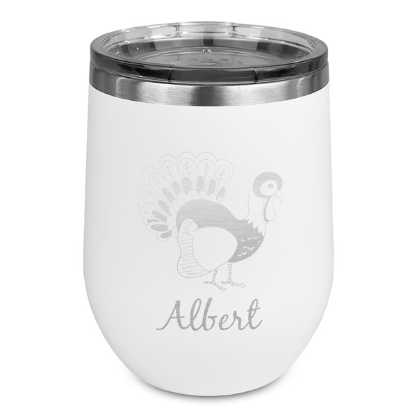 Custom Old Fashioned Thanksgiving Stemless Stainless Steel Wine Tumbler - White - Single Sided (Personalized)