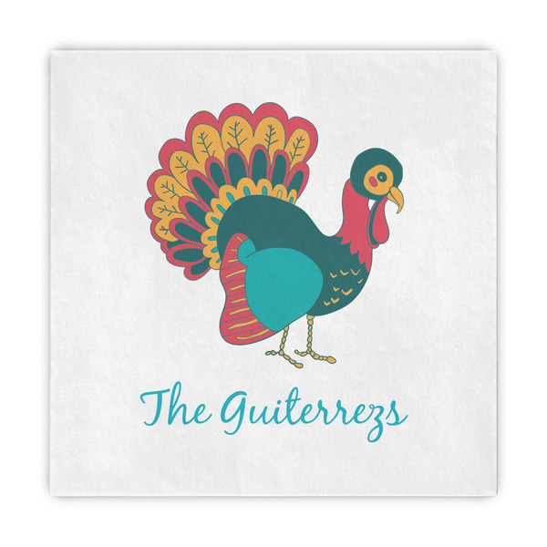 Custom Old Fashioned Thanksgiving Decorative Paper Napkins (Personalized)