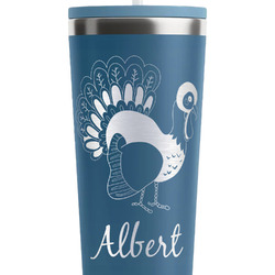 Old Fashioned Thanksgiving RTIC Everyday Tumbler with Straw - 28oz - Steel Blue - Double-Sided (Personalized)