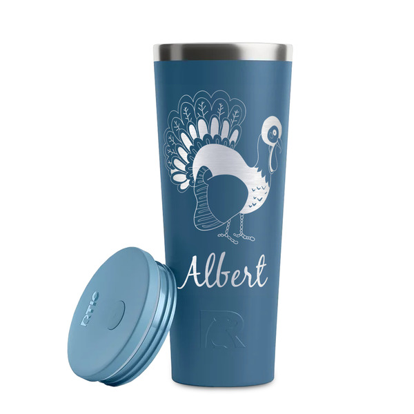 Old Fashioned Thanksgiving Steel Blue RTIC Everyday Tumbler - 28 oz. - Lid Off