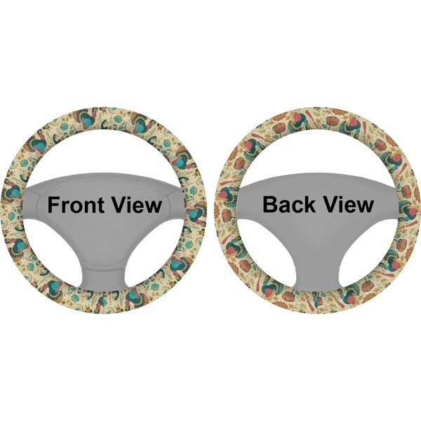 Old Fashioned Thanksgiving Steering Wheel Cover- Front and Back