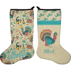 Old Fashioned Thanksgiving Holiday Stocking - Double-Sided - Neoprene (Personalized)
