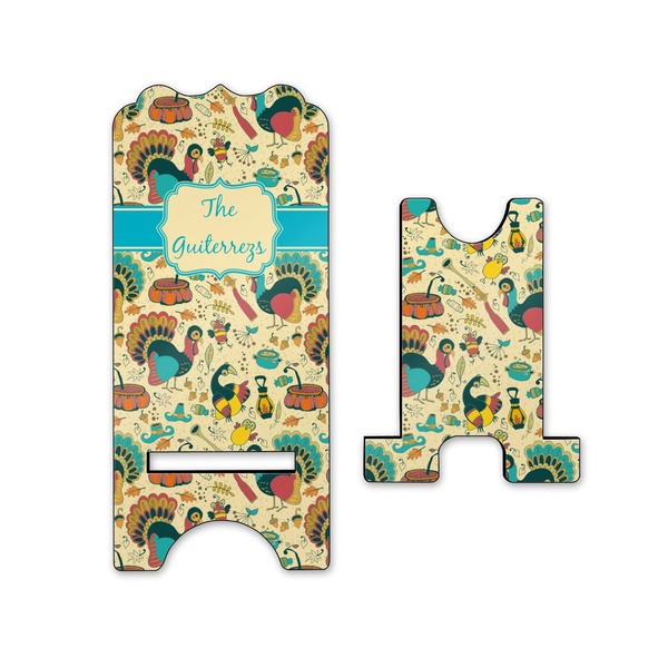 Old Fashioned Thanksgiving Stylized Phone Stand - Front & Back - Small