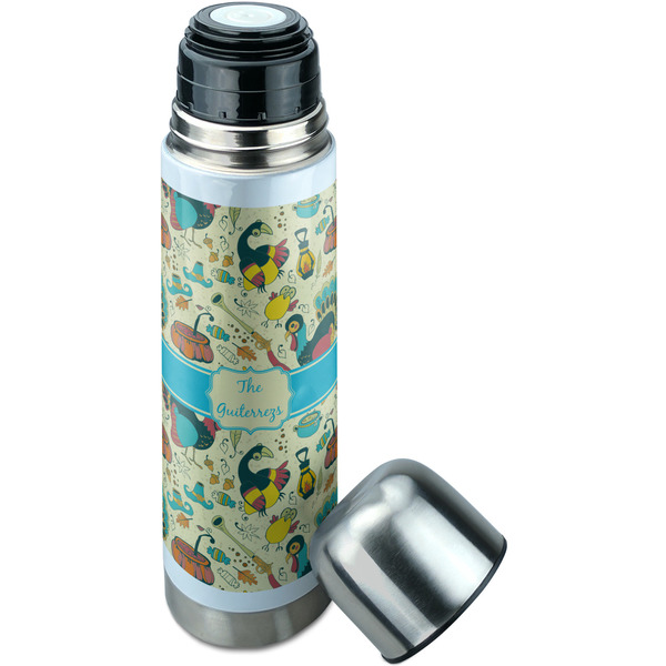 Old Fashioned Thanksgiving Thermos - Lid Off