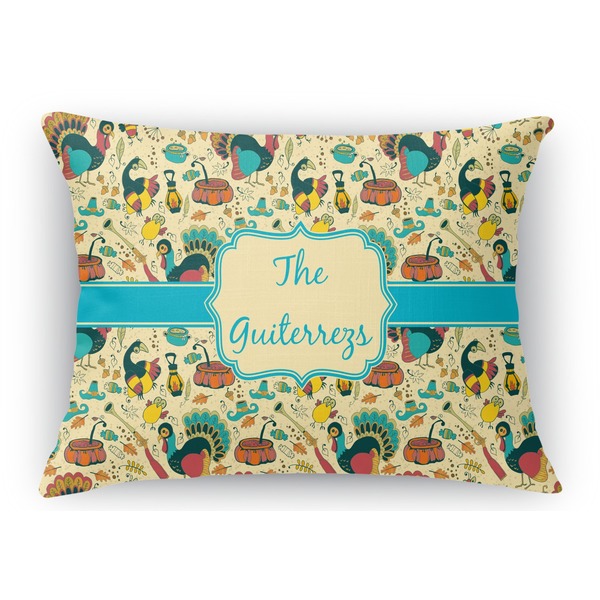 Custom Old Fashioned Thanksgiving Rectangular Throw Pillow Case (Personalized)