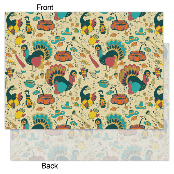 Old Fashioned Thanksgiving Tissue Paper - Heavyweight - Large - Front & Back