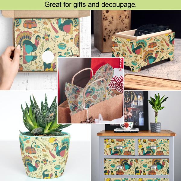 Old Fashioned Thanksgiving Tissue Paper - In Use Collage