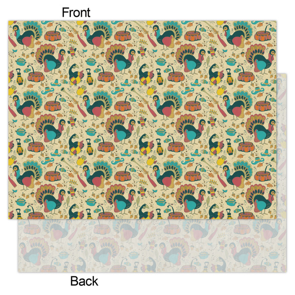 Old Fashioned Thanksgiving Tissue Paper - Lightweight - Large - Front & Back