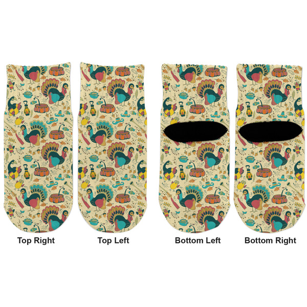 Old Fashioned Thanksgiving Toddler Ankle Socks - Double Pair - Front and Back - Apvl