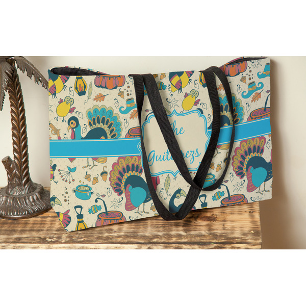 Old Fashioned Thanksgiving Tote w/Black Handles - Lifestyle View