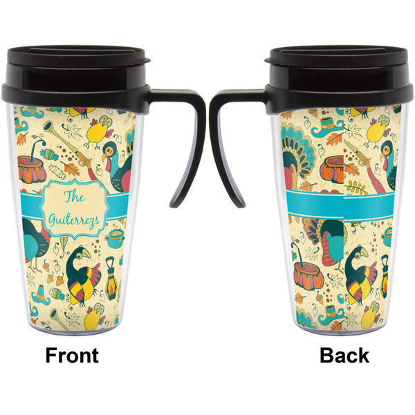 Old Fashioned Thanksgiving Travel Mug with Black Handle - Approval