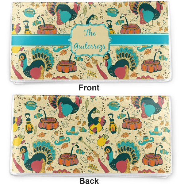 Old Fashioned Thanksgiving Vinyl Check Book Cover - Front and Back