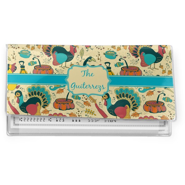 Custom Old Fashioned Thanksgiving Vinyl Checkbook Cover (Personalized)