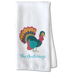 Old Fashioned Thanksgiving Kitchen Towel - Waffle Weave - Partial Print (Personalized)