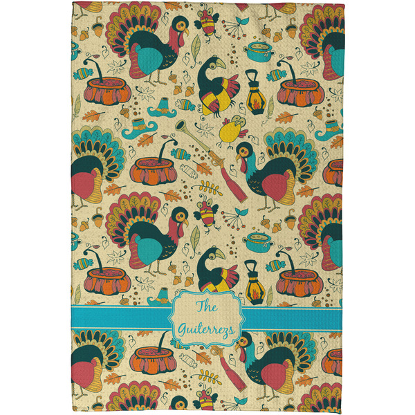 Old Fashioned Thanksgiving Waffle Weave Towel - Full Color Print - Approval Image