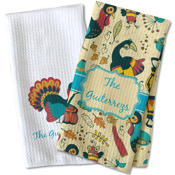 Old Fashioned Thanksgiving Waffle Weave Towels - Two Print Styles