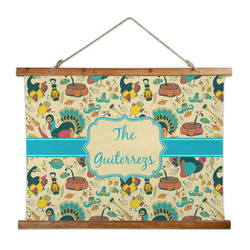 Old Fashioned Thanksgiving Wall Hanging Tapestry - Wide (Personalized)