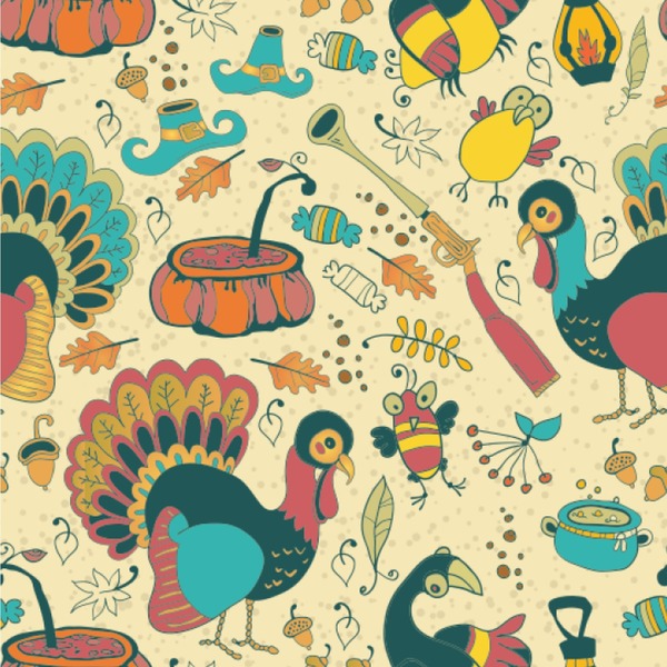 Custom Old Fashioned Thanksgiving Wallpaper & Surface Covering (Peel & Stick 24"x 24" Sample)