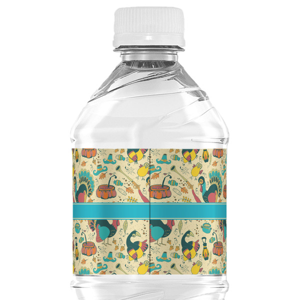 Old Fashioned Thanksgiving Water Bottle Label - Back View