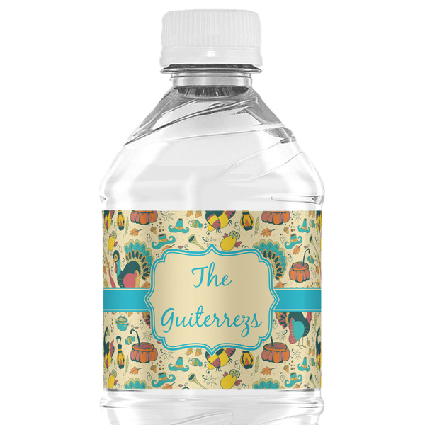 Custom Old Fashioned Thanksgiving Water Bottle Labels - Custom Sized (Personalized)