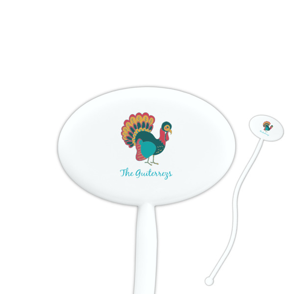 Custom Old Fashioned Thanksgiving Oval Plastic Stir Sticks (Personalized)