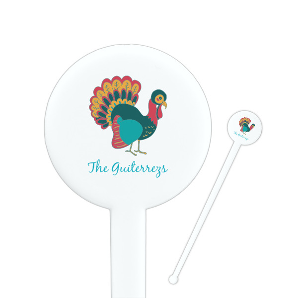 Custom Old Fashioned Thanksgiving Round Plastic Stir Sticks (Personalized)