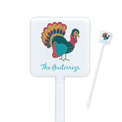 Old Fashioned Thanksgiving Square Plastic Stir Sticks - Double Sided (Personalized)