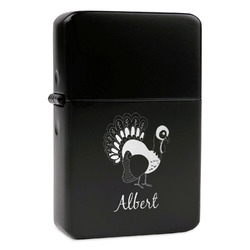 Old Fashioned Thanksgiving Windproof Lighter - Black - Double Sided & Lid Engraved (Personalized)