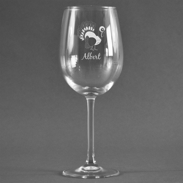 Custom Old Fashioned Thanksgiving Wine Glass (Single) (Personalized)