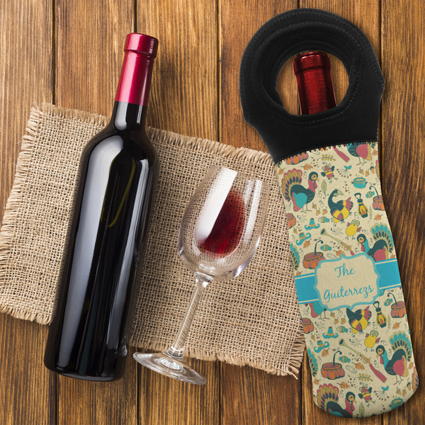 Old Fashioned Thanksgiving Wine Tote Bag - FLATLAY