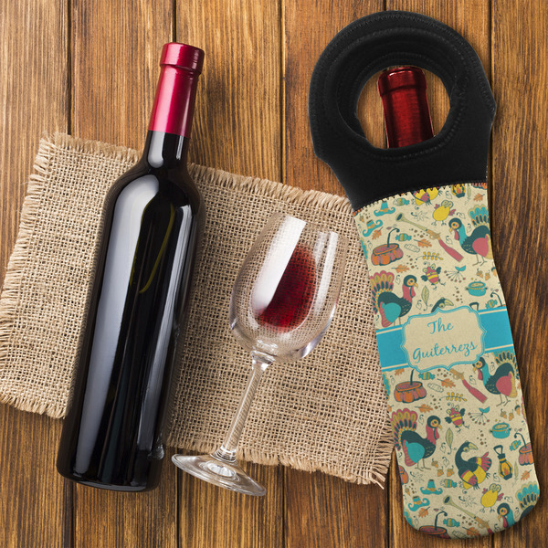 Old Fashioned Thanksgiving Wine Tote Bag - FLATLAY