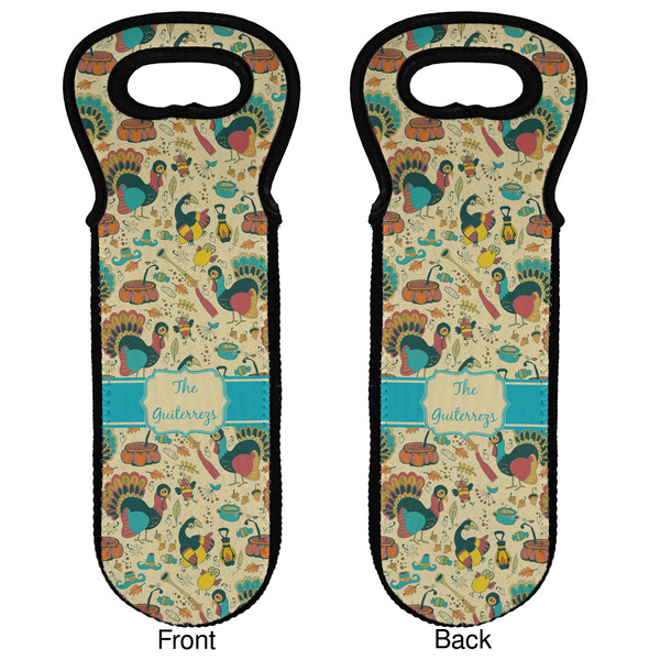 Old Fashioned Thanksgiving Wine Tote Front & Back