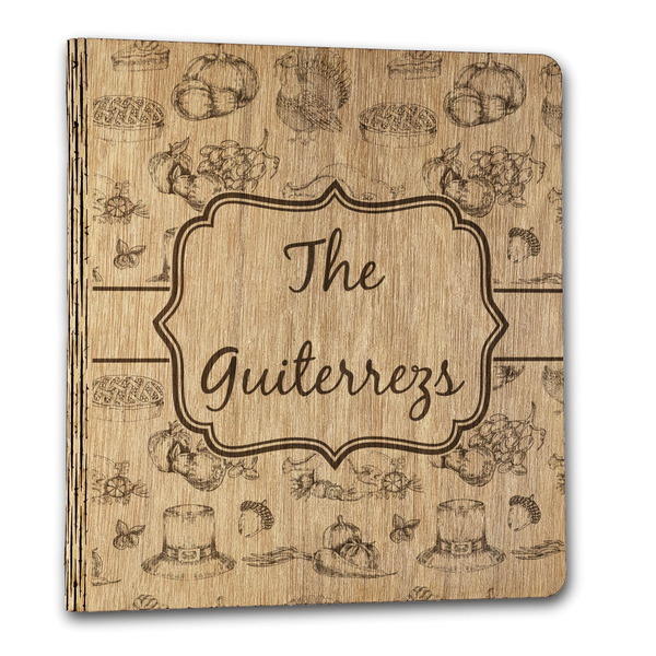 Old Fashioned Thanksgiving Wood 3-Ring Binders - 1" Letter - Front