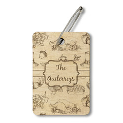 Old Fashioned Thanksgiving Wood Luggage Tag - Rectangle (Personalized)