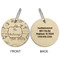 Old Fashioned Thanksgiving Wood Luggage Tags - Round - Approval