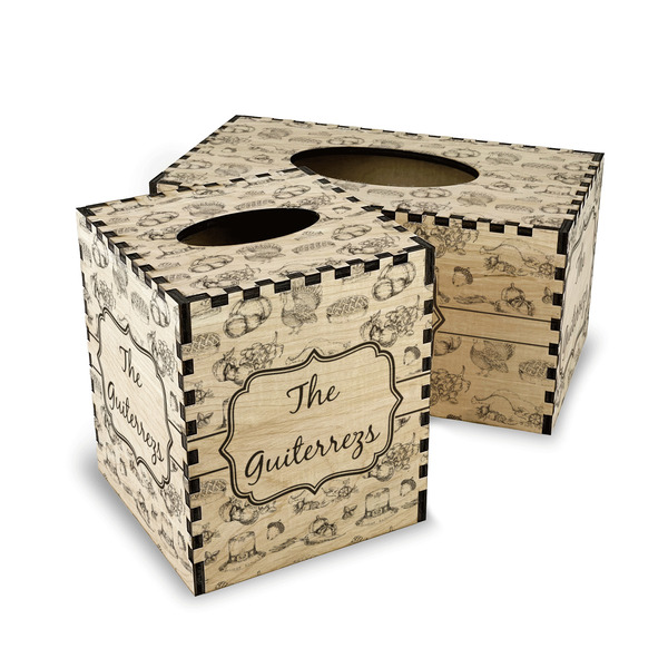 Old Fashioned Thanksgiving Wood Tissue Box Covers - Parent/Main