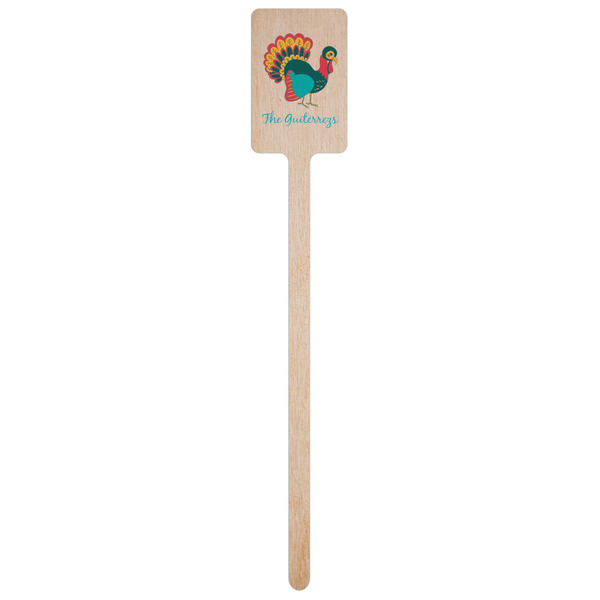 Old Fashioned Thanksgiving Wooden 6.25" Stir Stick - Rectangular - Single Stick