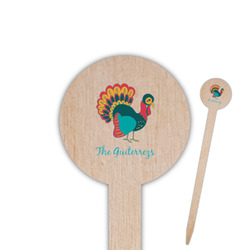 Old Fashioned Thanksgiving Round Wooden Food Picks (Personalized)