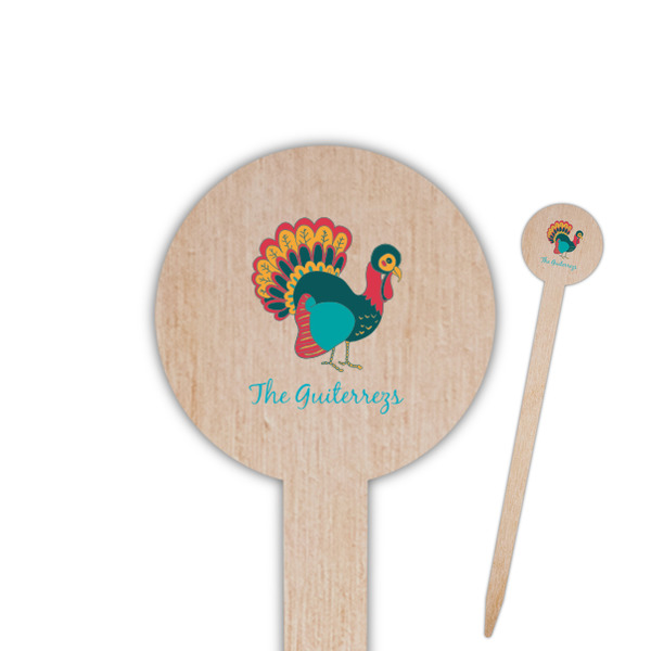 Custom Old Fashioned Thanksgiving Round Wooden Food Picks (Personalized)